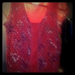 Red sheer shirt